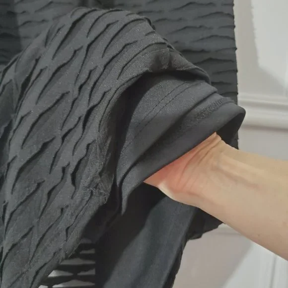 FRANK LYMAN Metallic Beaded Ring Neck Sweetheart Chiffon Tiered Dress- S… - Picture 8 of 15